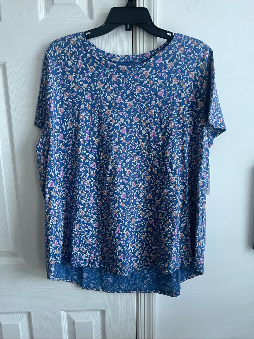 Women's Floral Short-Sleeve Top - Wonderly XL